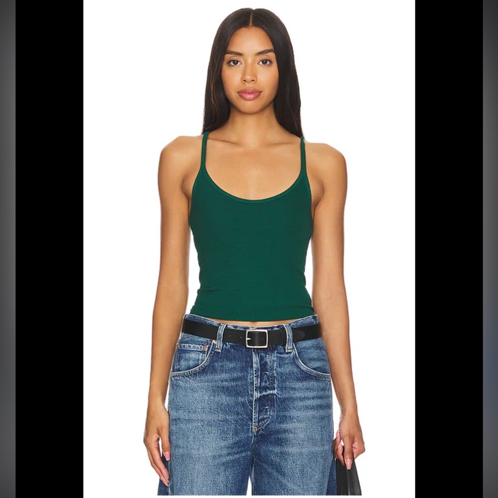 NEW Enza Costa $140 Green Silk Knit Tank Top size XS